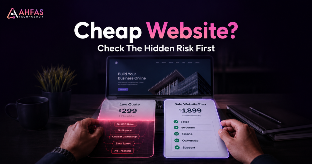 Freelancer vs web development agency comparison showing hidden website risks behind a cheap quote.