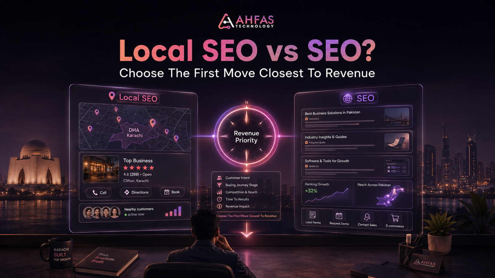 Local SEO vs SEO comparison for Karachi businesses choosing the search path closest to revenue.