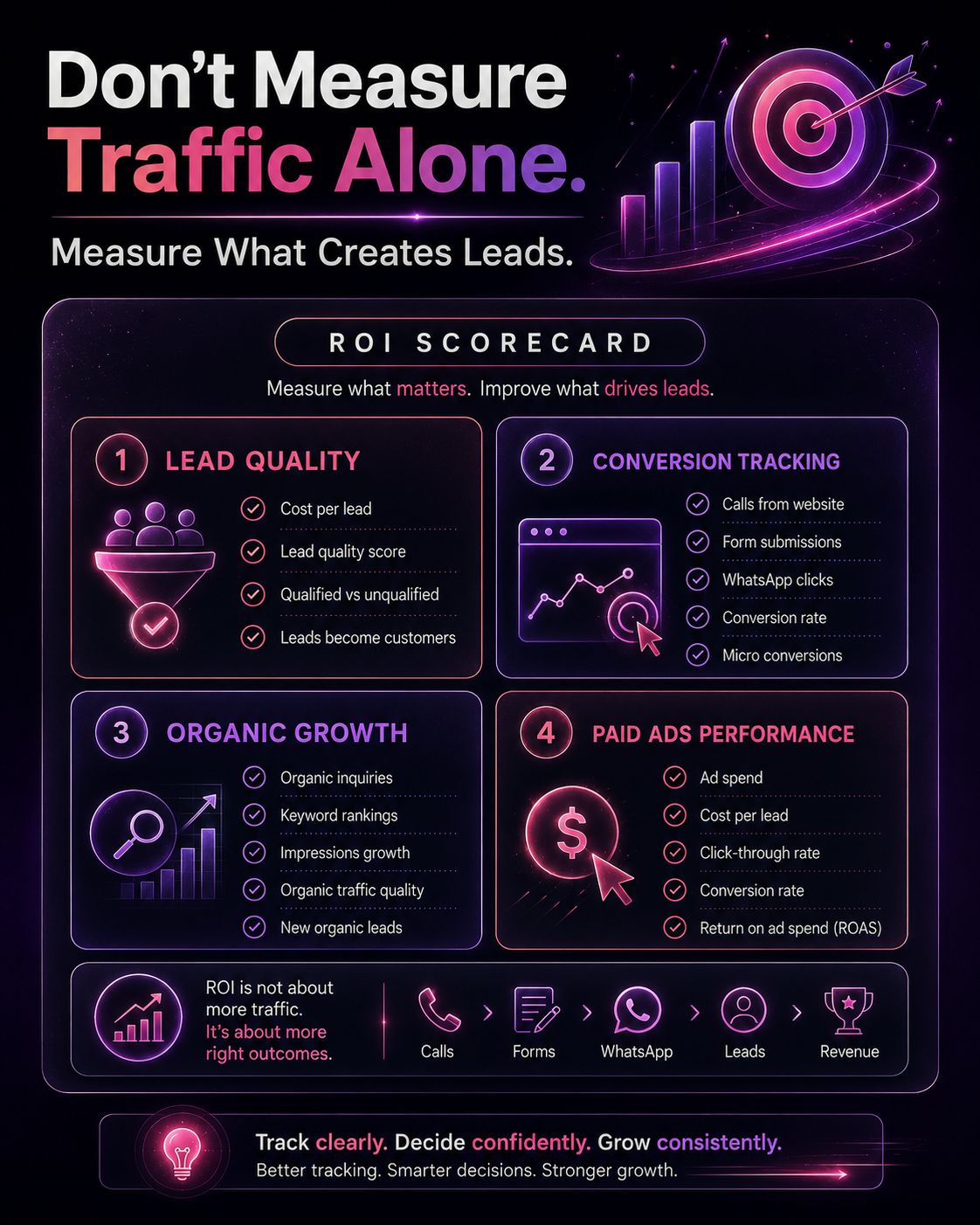 ROI tracking scorecard for measuring SEO and Google Ads leads for small businesses